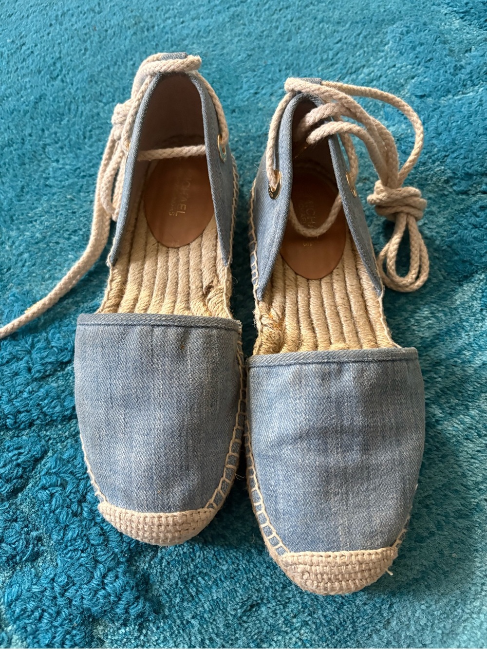 Michael Kors Margie Denim Ankle-Wrap Espadrilles - Picture 2 of 7